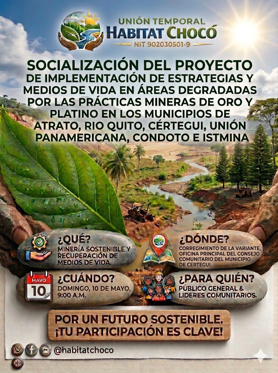 Aviso socialización proyecto Hábitat Chocó